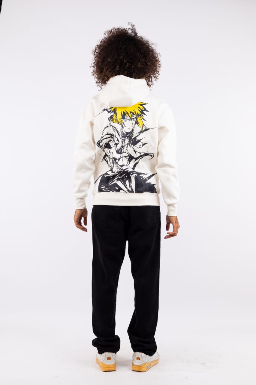Casual Beige Hoodie – Anime-Inspired Streetwear